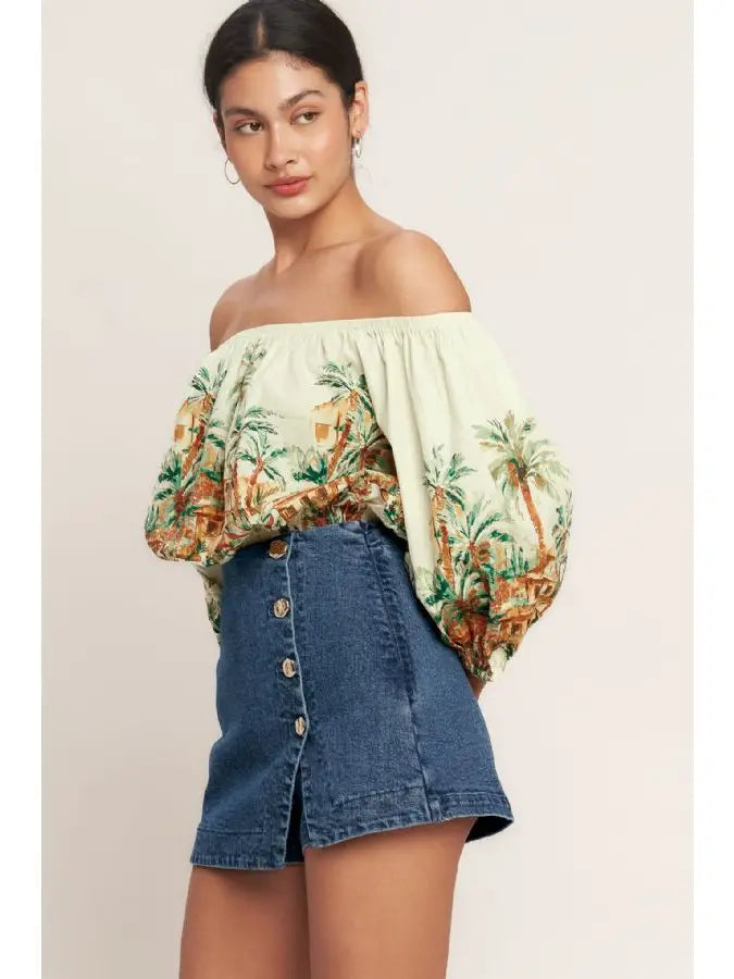 Gia Washed Denim Skort