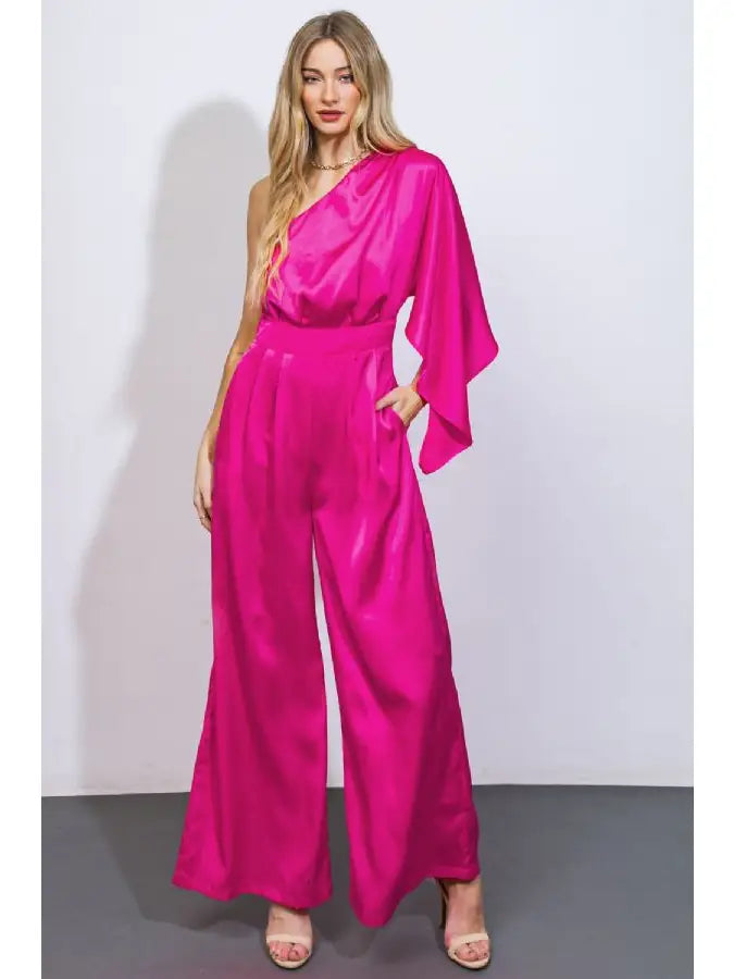 Hot pink jumpsuits sales