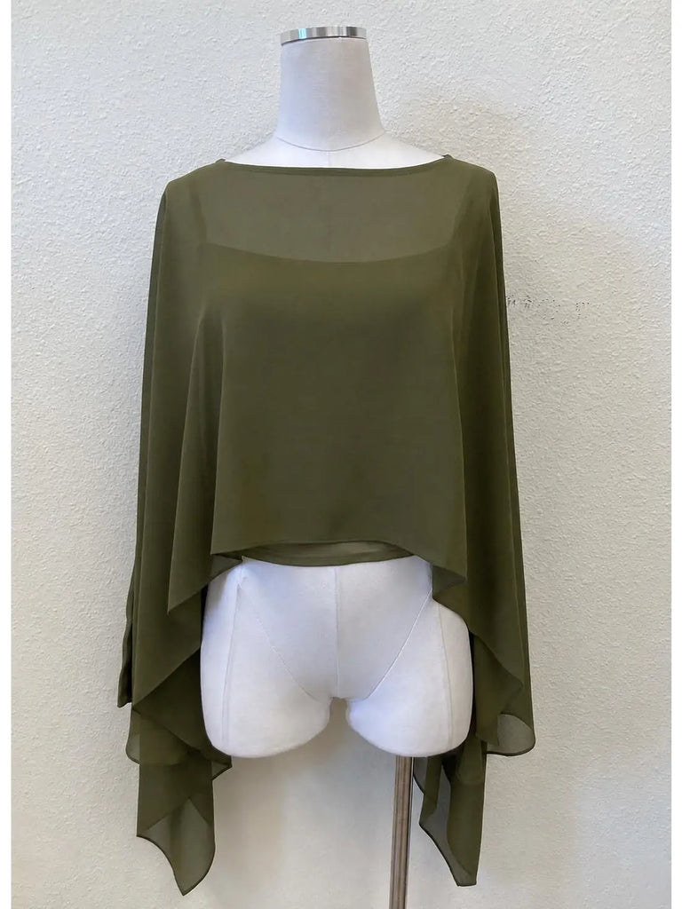 Chiffon Sheer Poncho and Cami Set