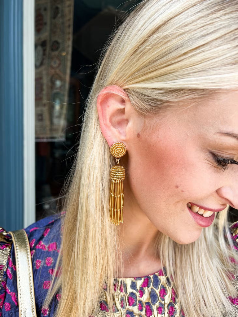 Dutchess Beaded Fringe Earring