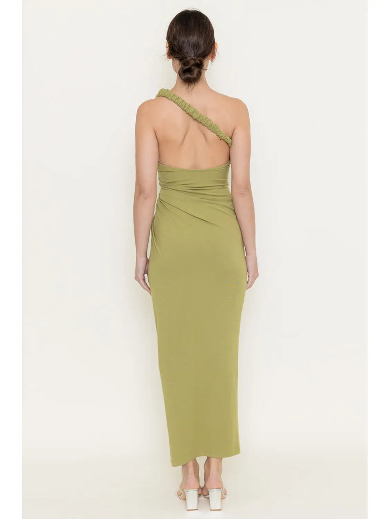 Night Out Twisted Draped Thigh Slit Maxi