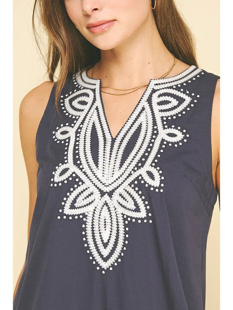 Danielle Embroidered Mini Dress
