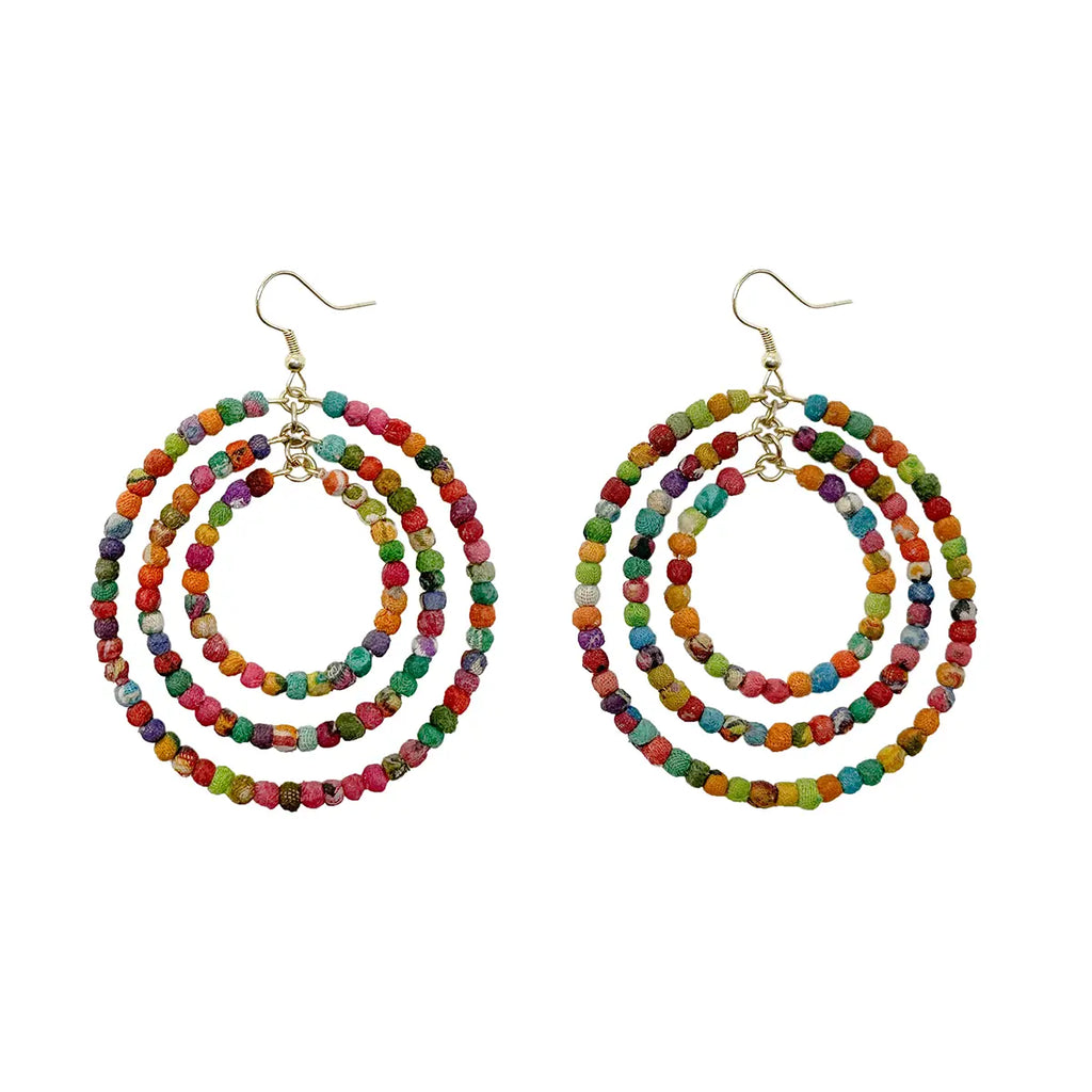 Kantha Milieu Triple Hoops
