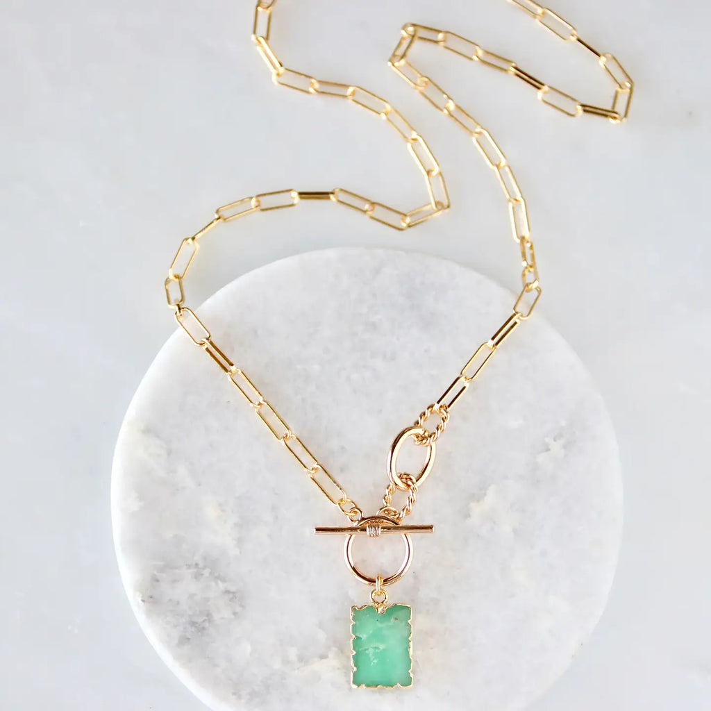 African Jade Toggle Necklace