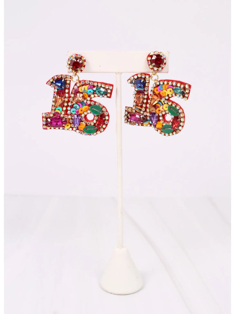 Sweet 16 Embellished Earring