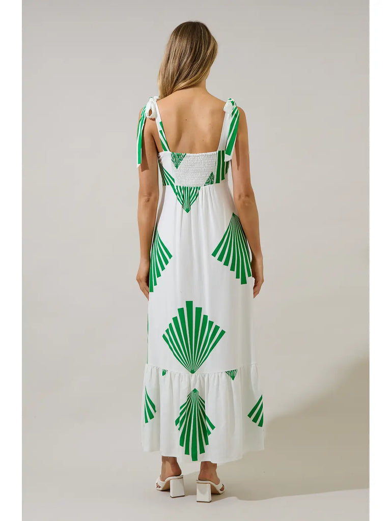 Hendy Shoulder Tie Maxi Dress Fan Breeze