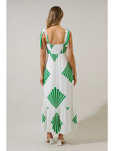 Hendy Shoulder Tie Maxi Dress Fan Breeze