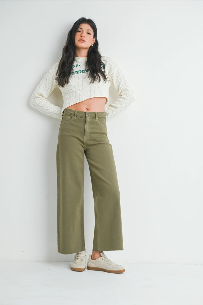 Matcha Scissor Cut Wide Leg