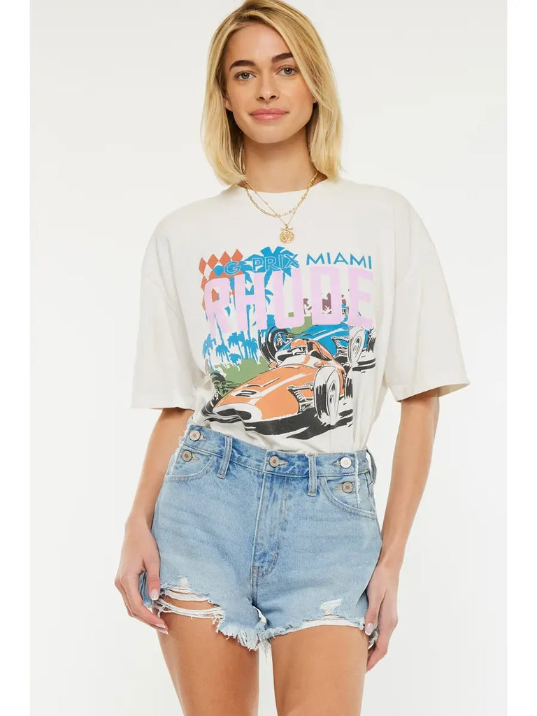 Aylani High Rise Denim Shorts