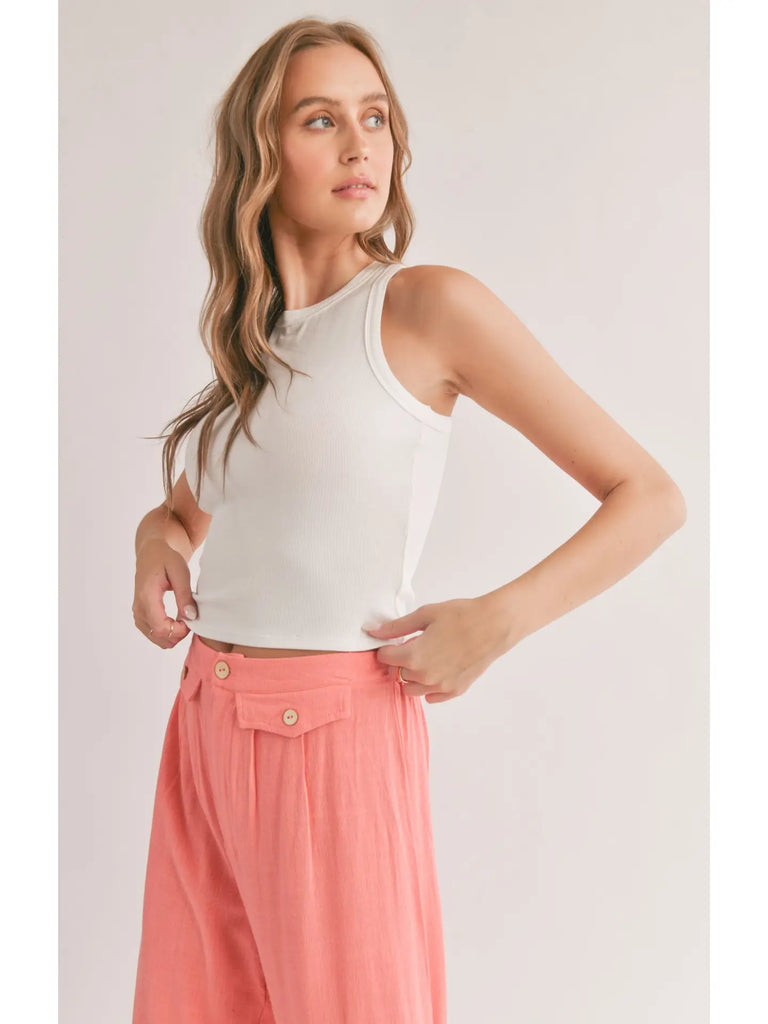 Marshmallow Racerback Crop Tank