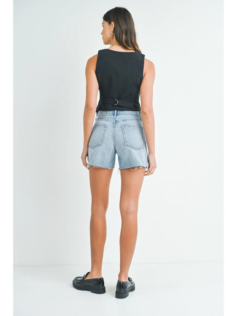 Longer Length Short Denim Short