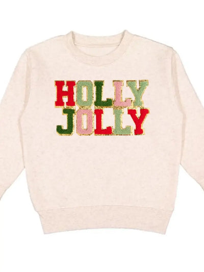 Holly Jolly Kids Patch Christmas Sweatshirt