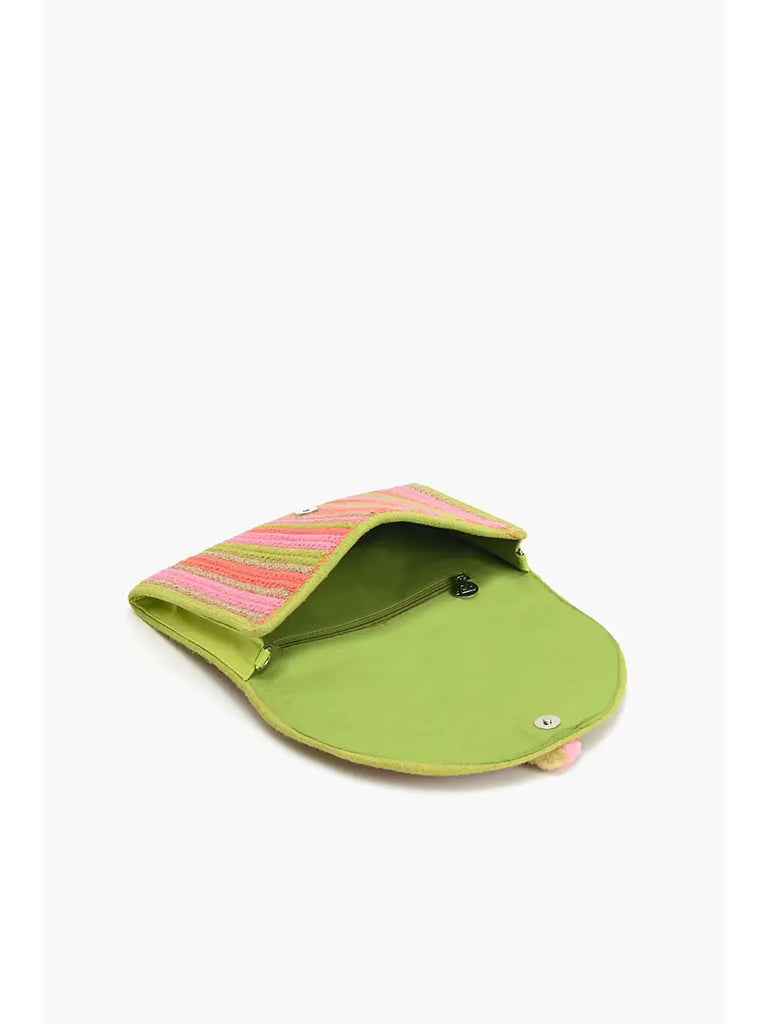 Recycled Cotton Stripe Clutch-Multi