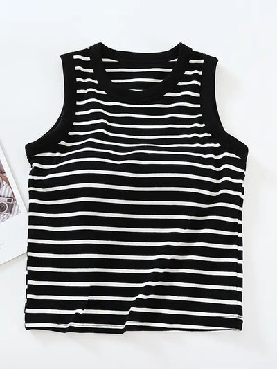 Stripe Tank Top with Built-In Bra