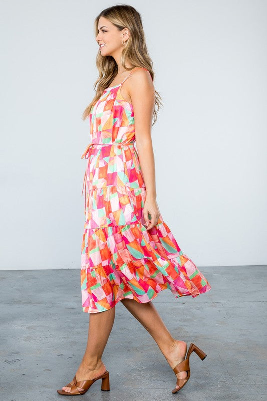 Multi Color Tiered Dress