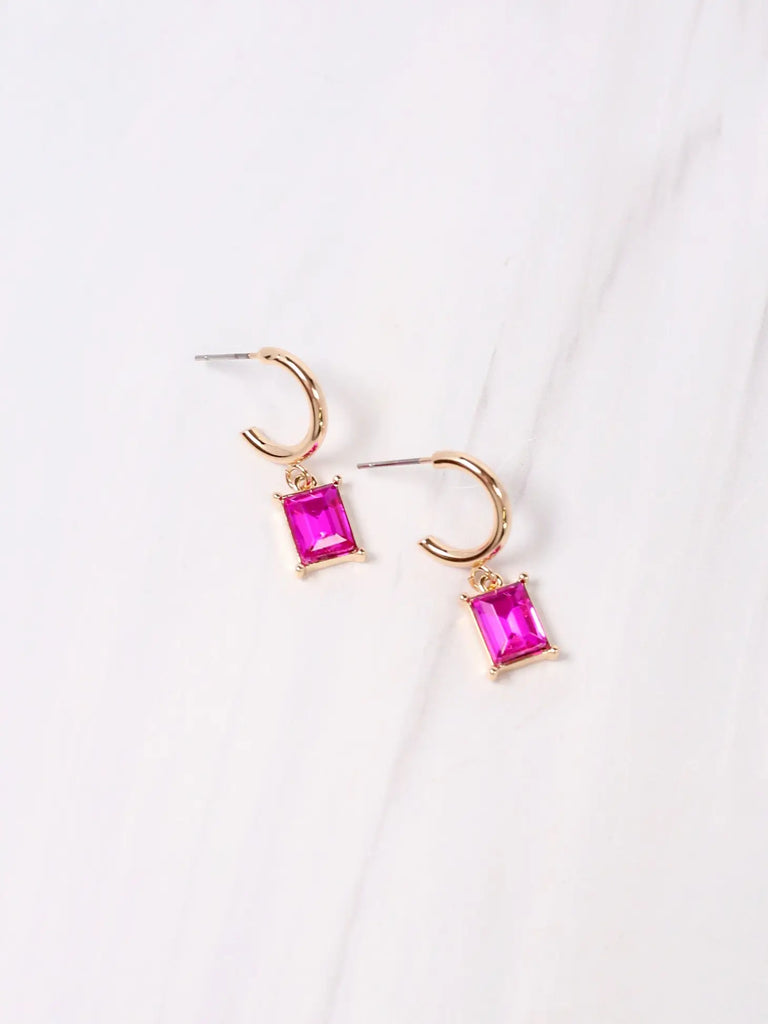 Reymond Stone Drop Hoop Earring