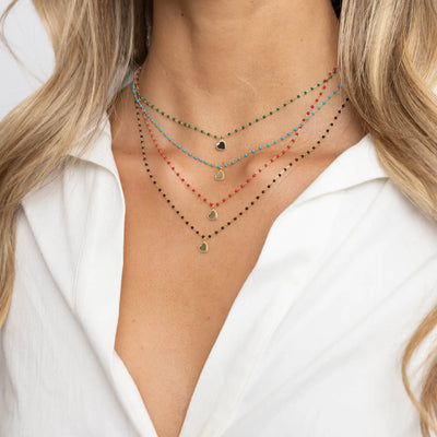 Elsa Mini Heart Necklace Turquoise