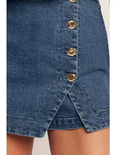 Gia Washed Denim Skort