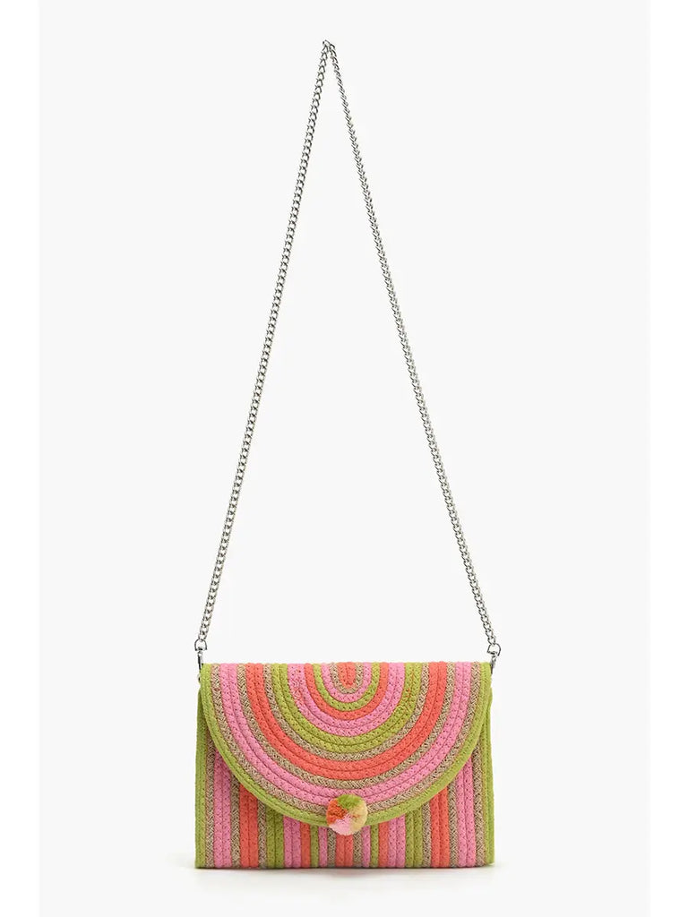 Recycled Cotton Stripe Clutch-Multi