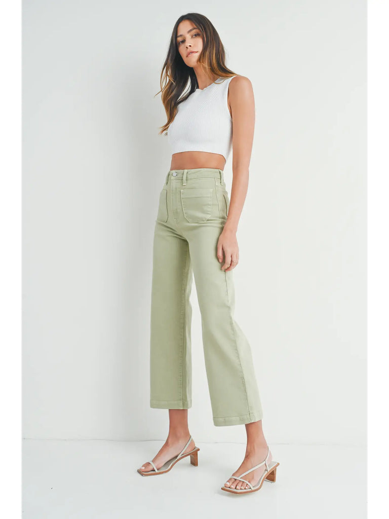 Patch Pocket Wide Leg in Sage