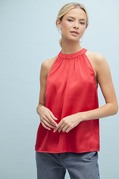 Satin Halter Blouse