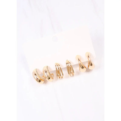 Marcelino Hoop Earring Set Gold