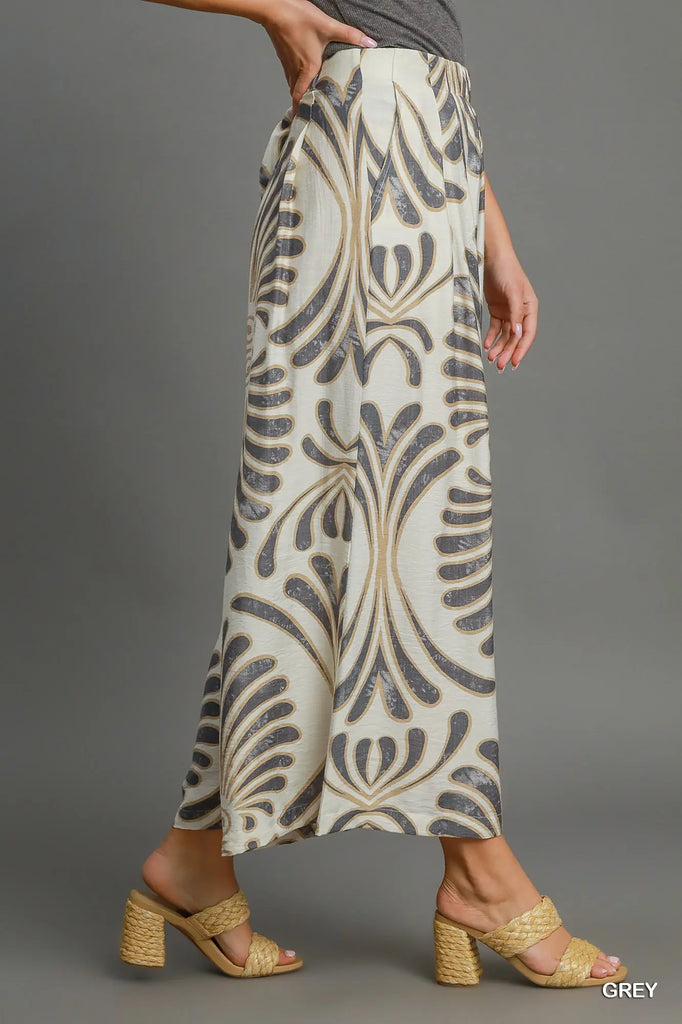 Tropical Swirl Wide Leg Pants