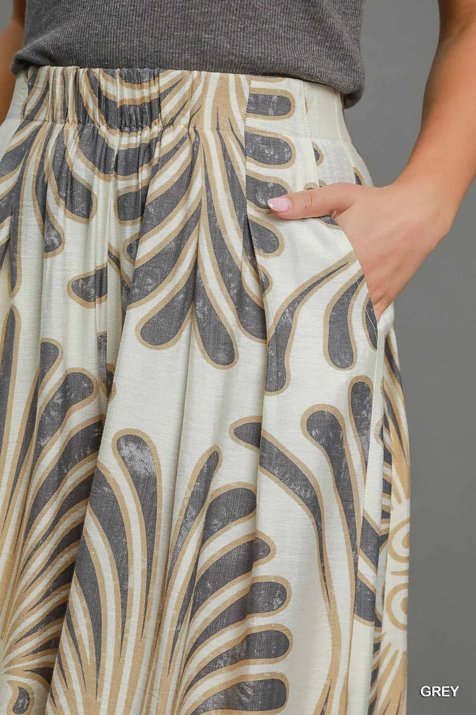 Tropical Swirl Wide Leg Pants