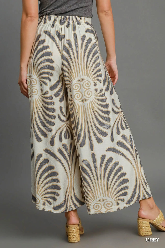 Tropical Swirl Wide Leg Pants