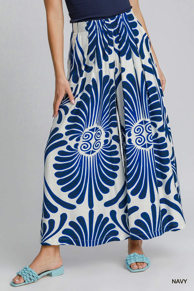 Tropical Swirl Wide Leg Pants