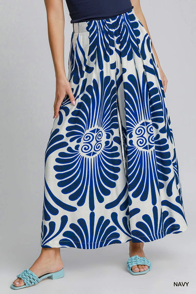 Tropical Swirl Wide Leg Pants