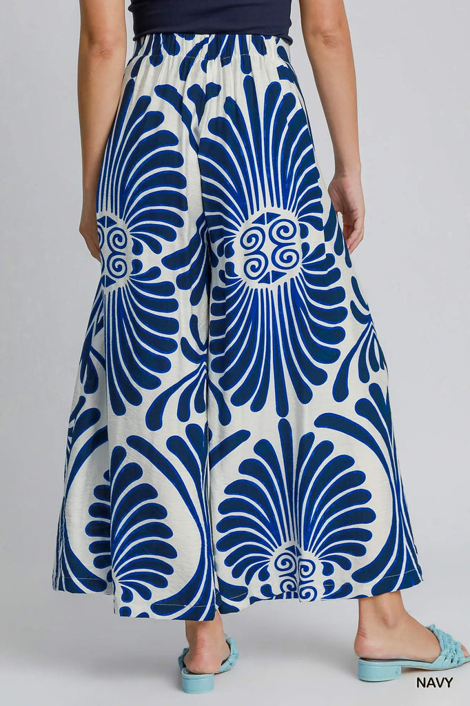 Tropical Swirl Wide Leg Pants