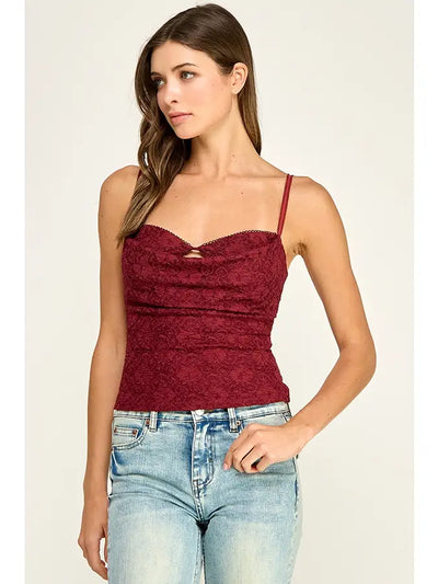 Lace Draped Cami Top