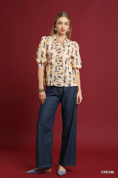 Gina Ruffle Trim Blouse