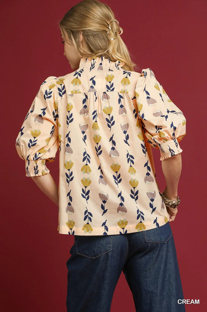 Gina Ruffle Trim Blouse