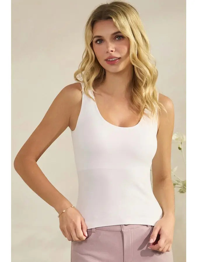 Women's Reversible Seamless Tank with Built-in Bra