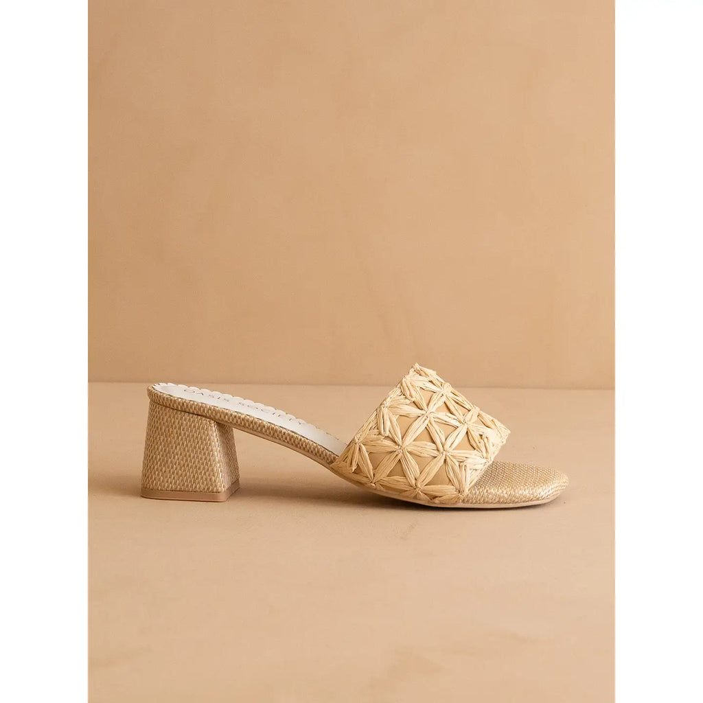 The Winona Raffia Block Heel