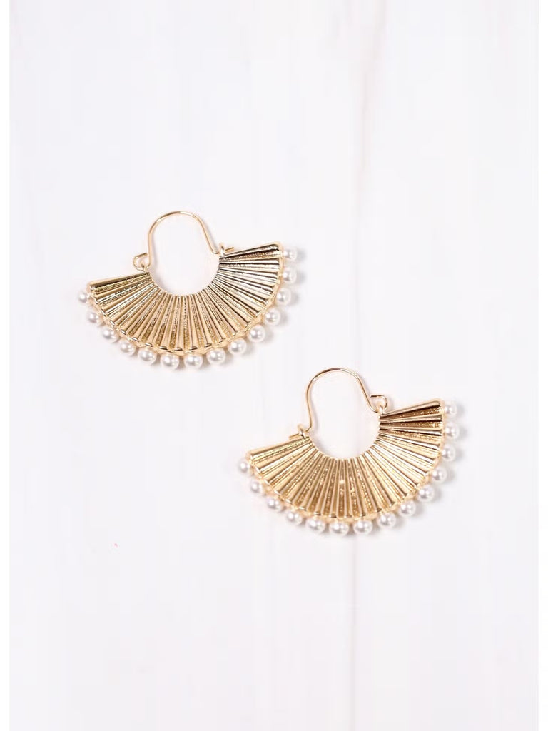 Paxton Threader Hoop with Pearls Gold