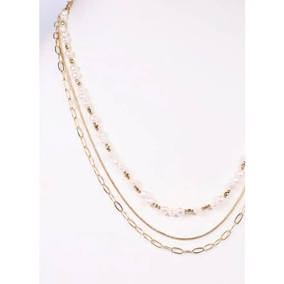 Mullroy Layered Necklae with Pearls Gold