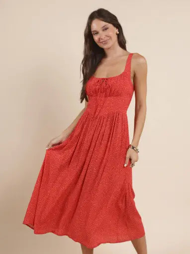 Nina Milkmaid Midi Dress