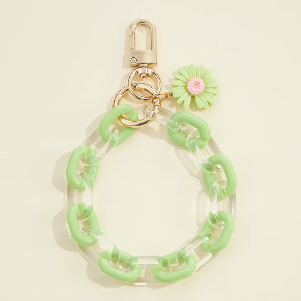 Flower Charm Chain Keychain