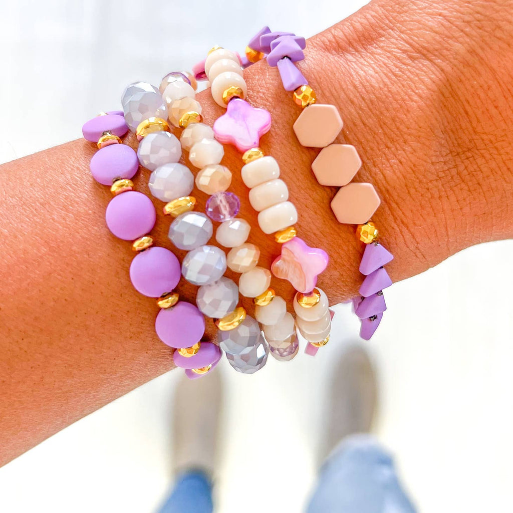 Iris Lavender Bracelet Stack