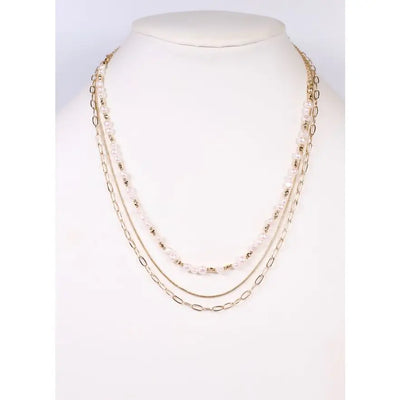 Mullroy Layered Necklae with Pearls Gold