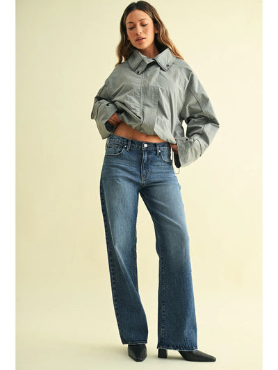Relaxed Dark Denim Straight Leg