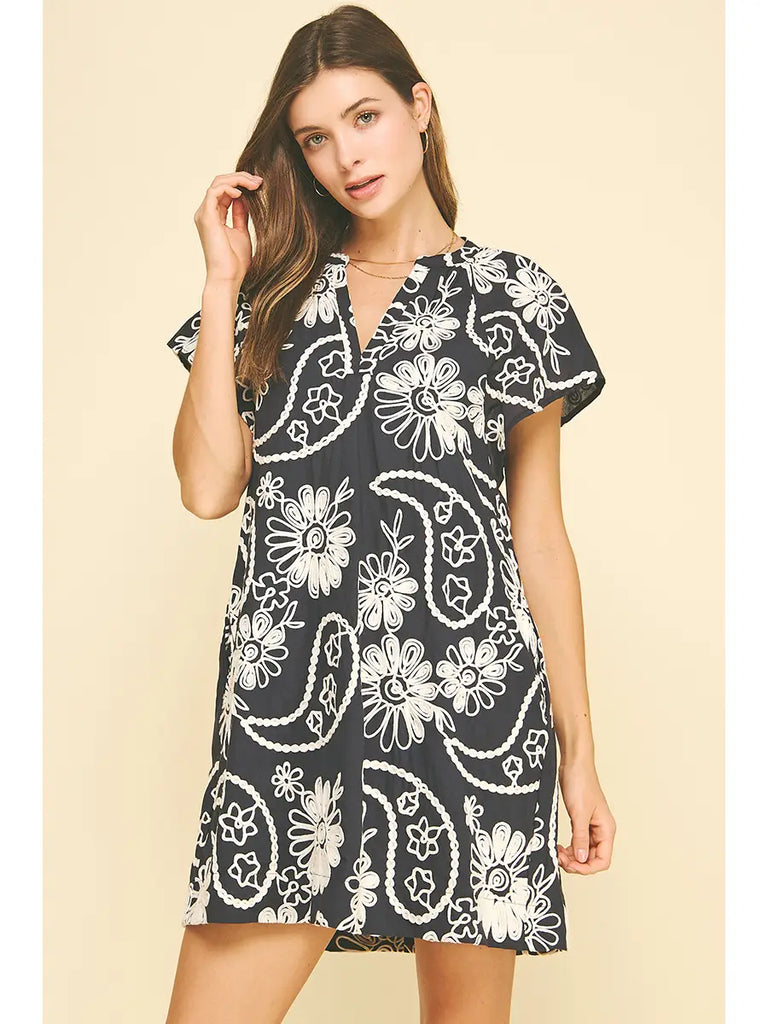 Billie Embroidered Mini Dress