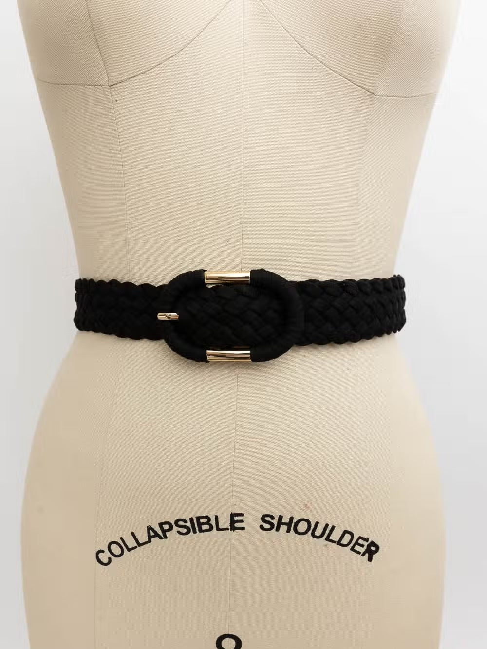 Braided Suede Oval Buckle Belt