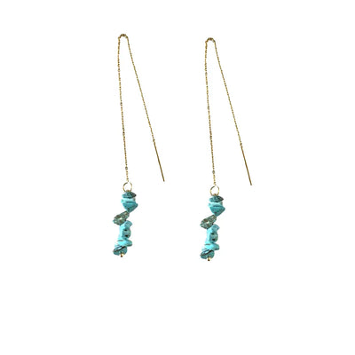 Turquoise Stacked Statement Threader Earrings