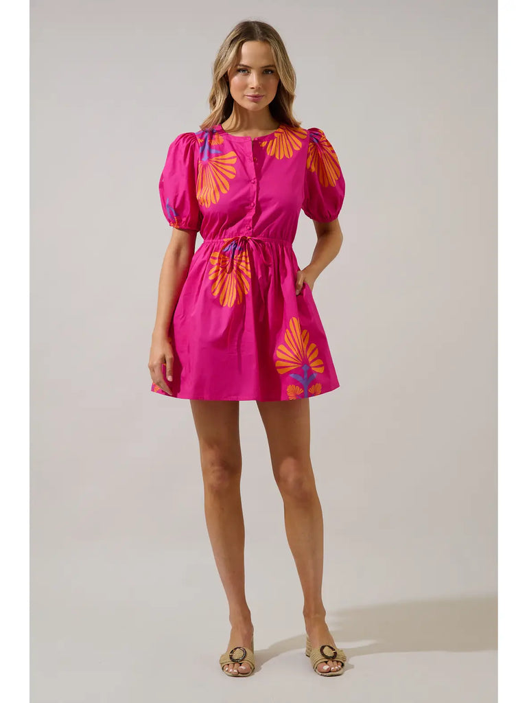Alba Puff Sleeve Mini Dress