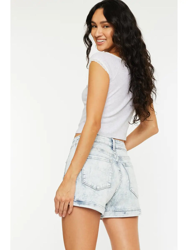 Evelyn Light Wash Denim Shorts