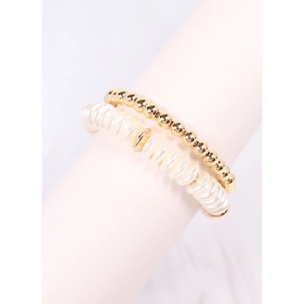 Tawni Pearl Bracelet Set Gold